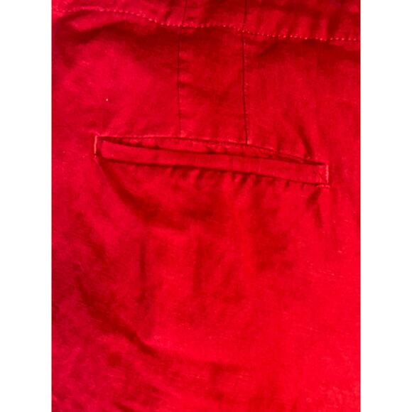 LOFT Red Linen Wide Leg Button Fly Crop Pants - Women's XXL - Picture 4 of 5